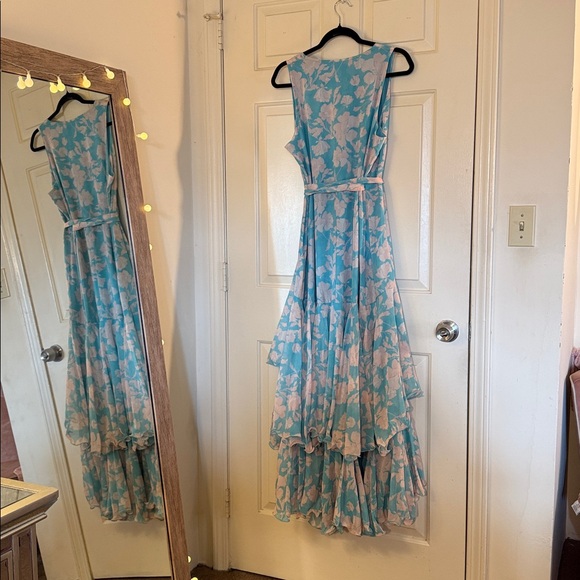 Hutch Trinity Ruffled Chiffon Wrap Maxi Dress Anthropologie - Picture 8 of 11